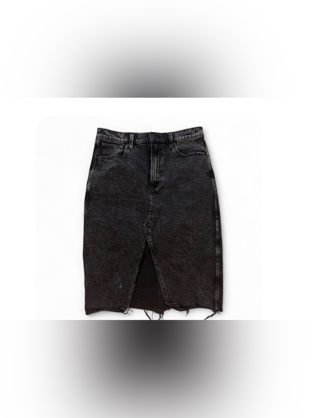 Abercrombie & Fitch Black Washed Denim Midi Skirt